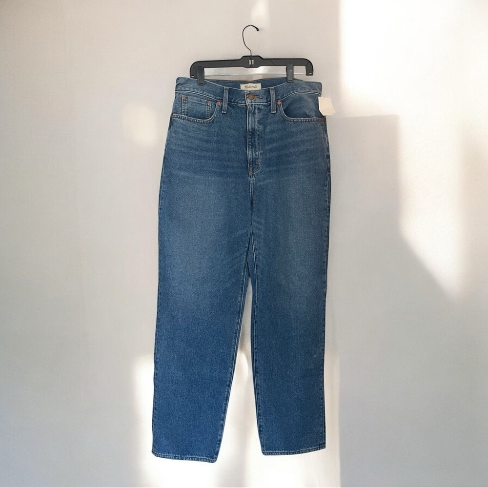 New Madewell High Rise Slouchy Baggy Straight Leg Jeans Indigo Wash Size 30 - Picture 4 of 4